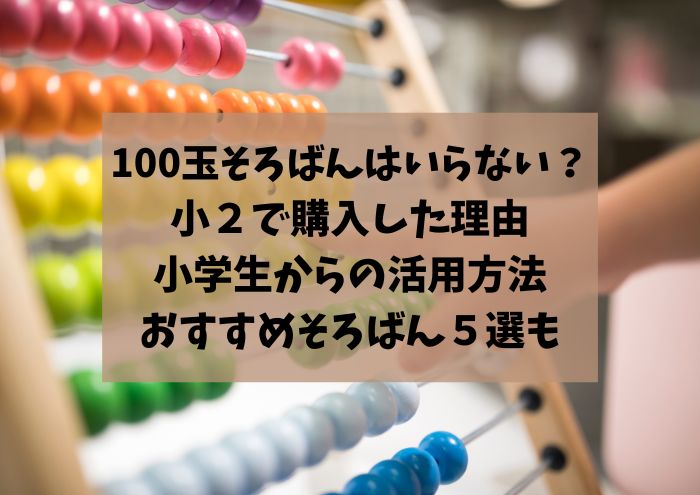 100玉そろばんはいらない？小２で購入した理由とあなたが知らない学習